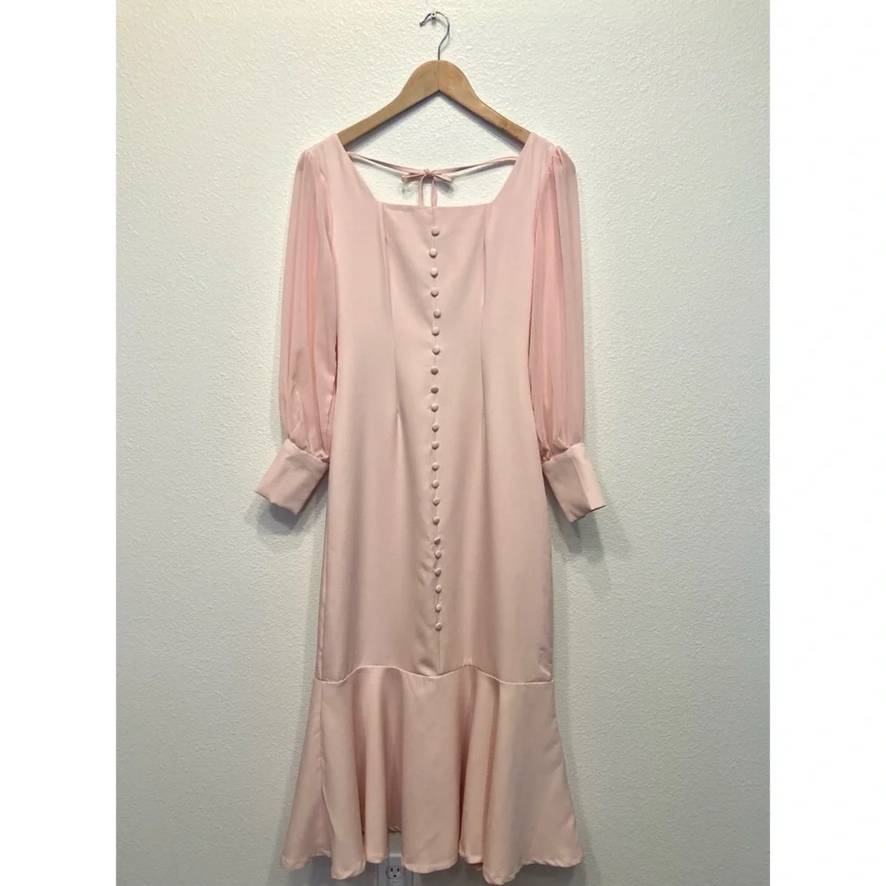 Vintage style Pink fitted mermaid dress